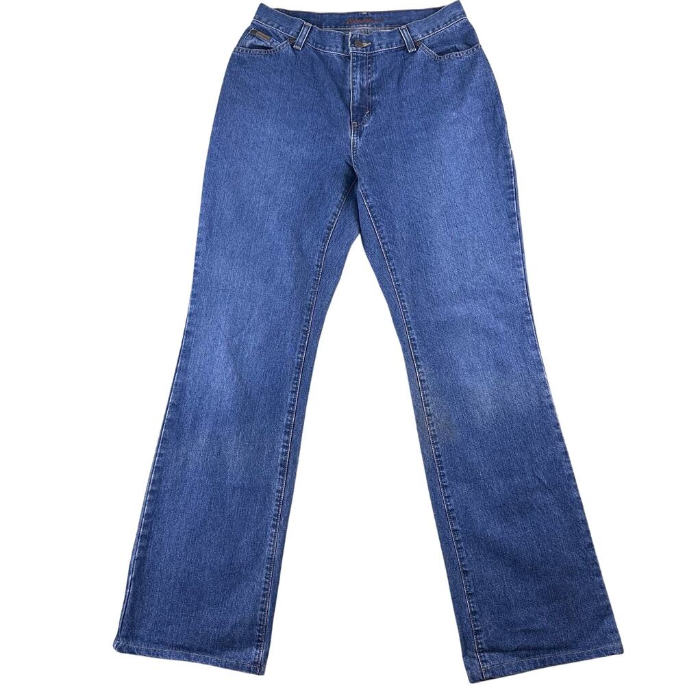 Eddie Bauer Women's Size 10 Tall Blue‎ Jeans Wide leg Medium Wash